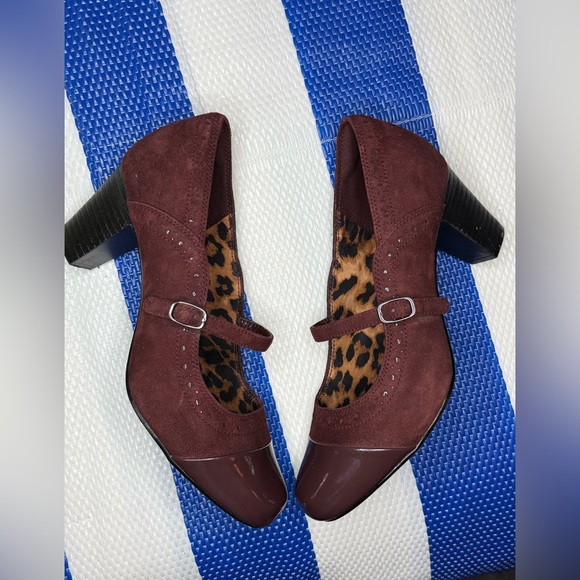 🎉✨ CLARKS WOMEN’S SAPPHIRE VASE BURGUNDY SUEDE MARY JANE PUMPS HEELS SIZE 7.5 - Picture 5 of 16
